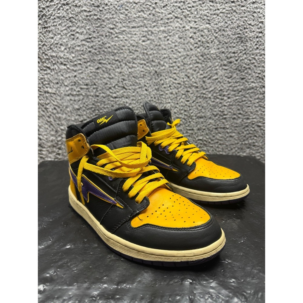 Omi Air Los Angeles Lakers Championship Sneakers Yellow Black Mens Size 9‎ US